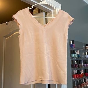 Light pink scalloped top